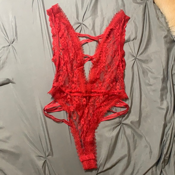 Never been worn red lace bodysuit - Picture 1 of 7